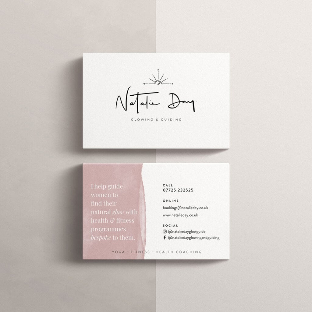 Natalie Day women's yoga and fitness business card design