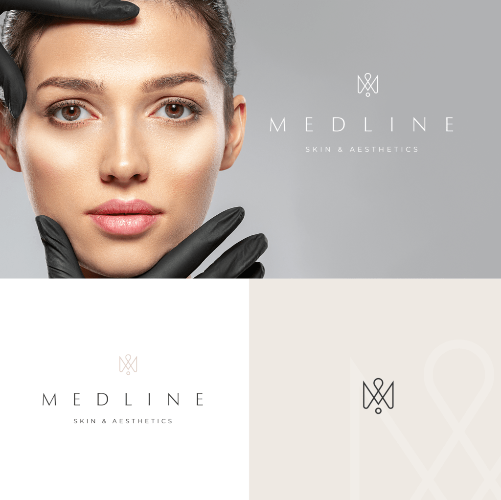 Mood board for luxury skin and aesthetics brand identity